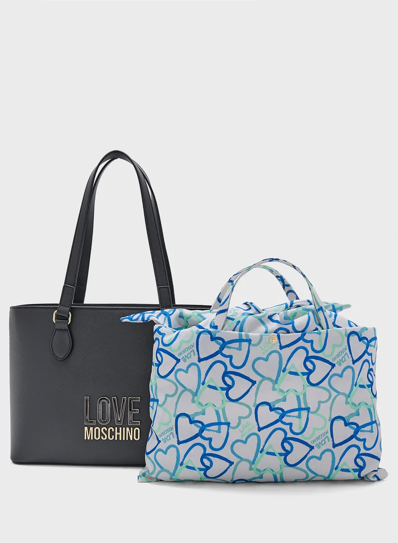 Love Moschino BLACK PU-MULTICOLOUR NYLON BLACK PU-MULTICOLOUR NY