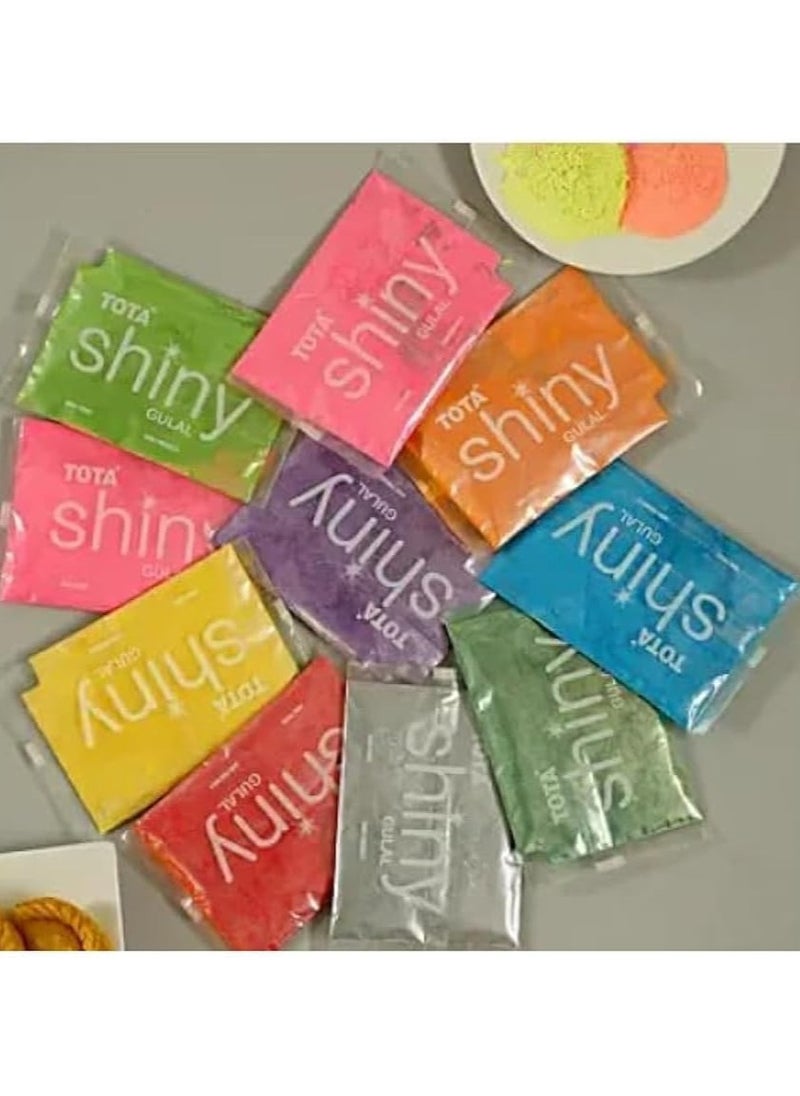 TOTA - Tota shiny shimmer Gulal pack of 10 of 40g each - Image 1