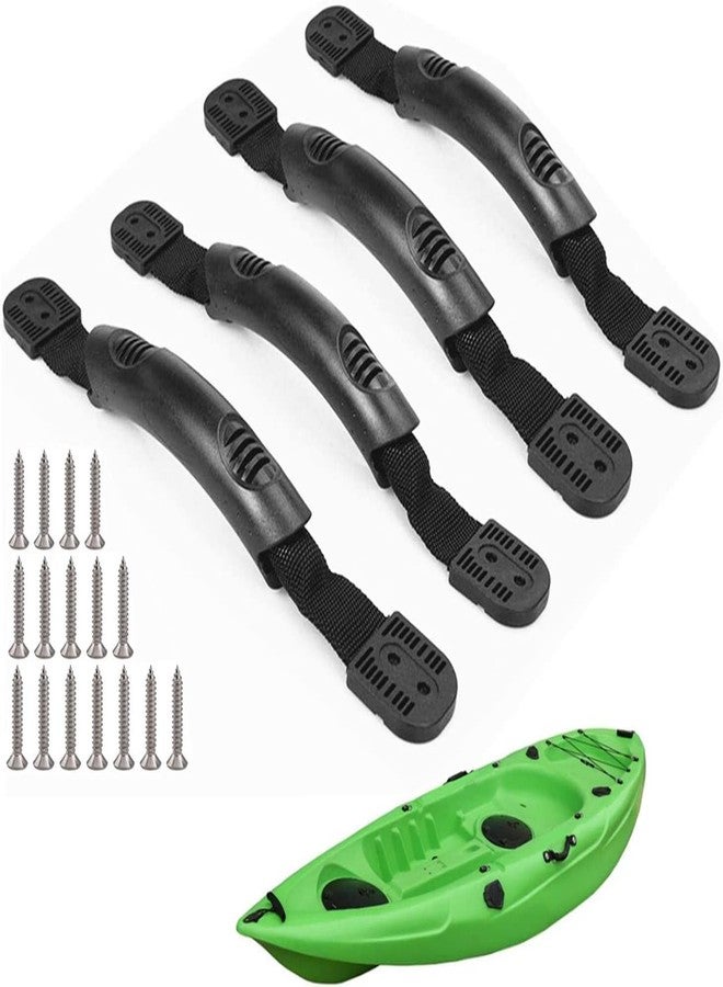 HDCBMCDDM-US Kayak Replacement Handles Double Hole 4 Pack Rubber Kayak Pull Carry Handle with Stainless Steel Screw - Image 1