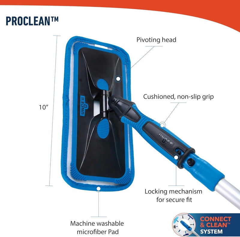 Unger Professional ProClean Indoor Window Cleaning Kit with 2ft Pole - Image 2