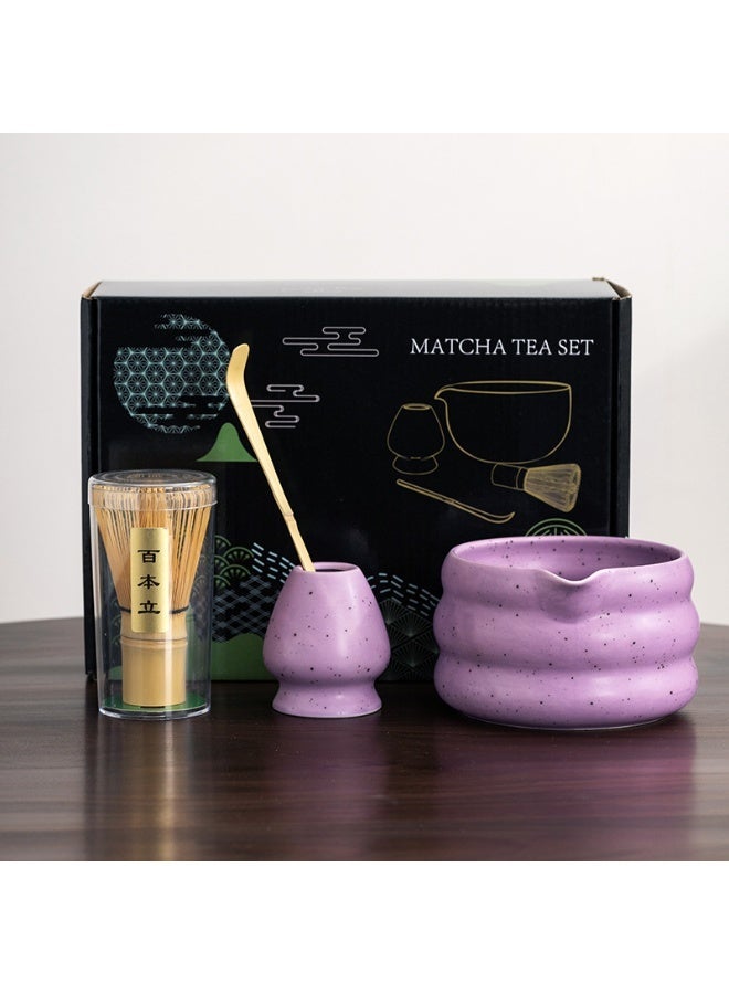 4-Piece Matcha Tea Set Includes Matcha Bowl Bamboo Whisk Scoop Whisk Holder  Perfect Set to a Traditional of Matcha