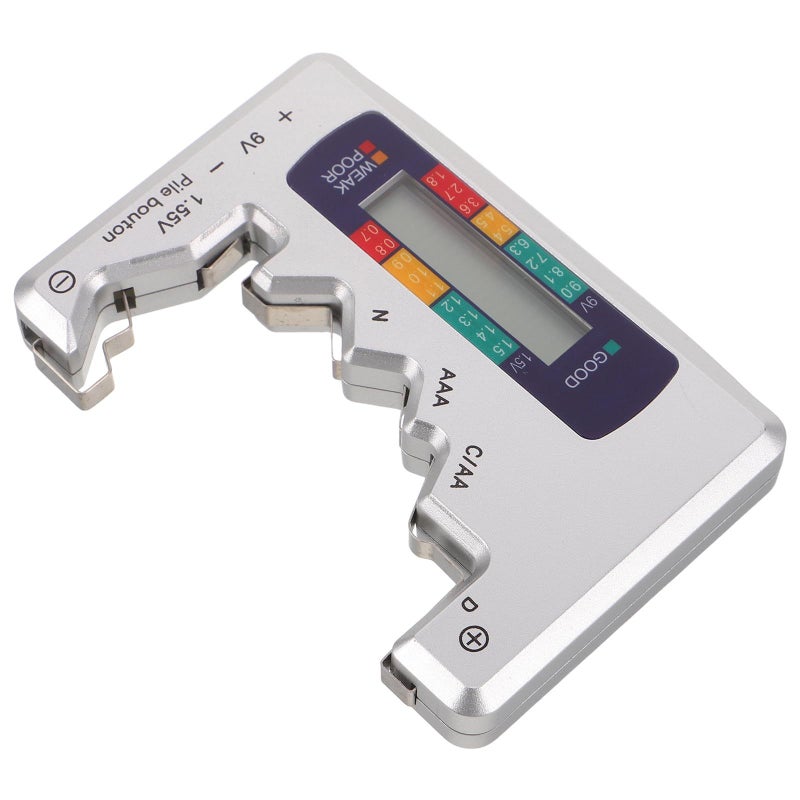 Digital Battery Tester with LCD Display Voltage and Capacity Gauge for Home Use Gray - Image 2