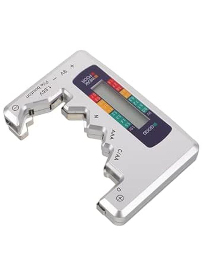 Digital Battery Tester with LCD Display Voltage and Capacity Gauge for Home Use Gray - Image 1