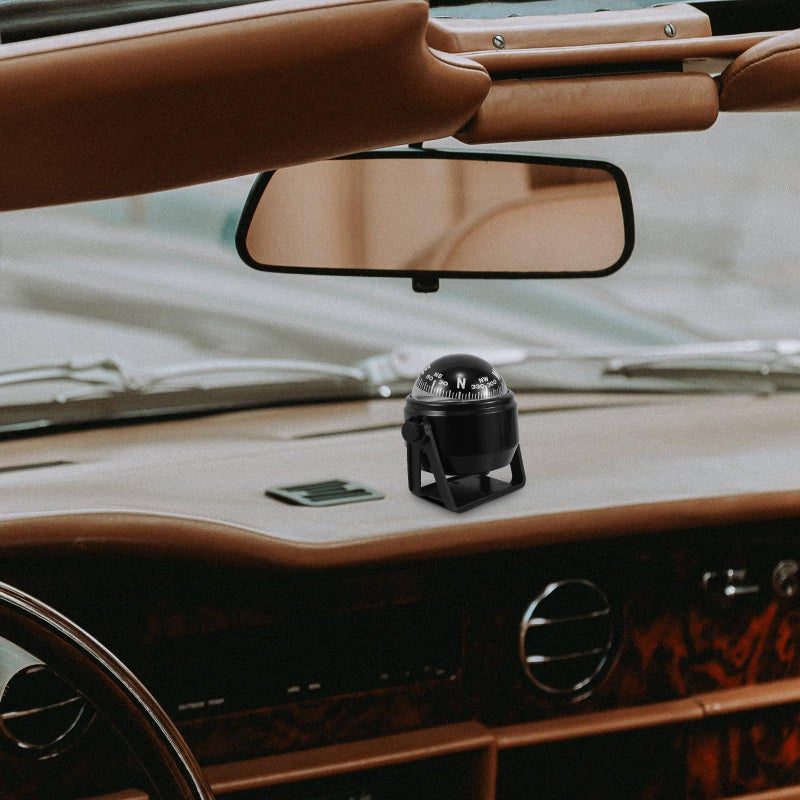 Car Dashboard Compass Ball For Vehicle Boat Navigation Magnetic Declination Corrected Compass Without Red Light - Image 5