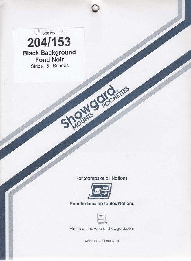 Showgard Strip Style Stamp Mounts Size 204/153 Black - Image 1