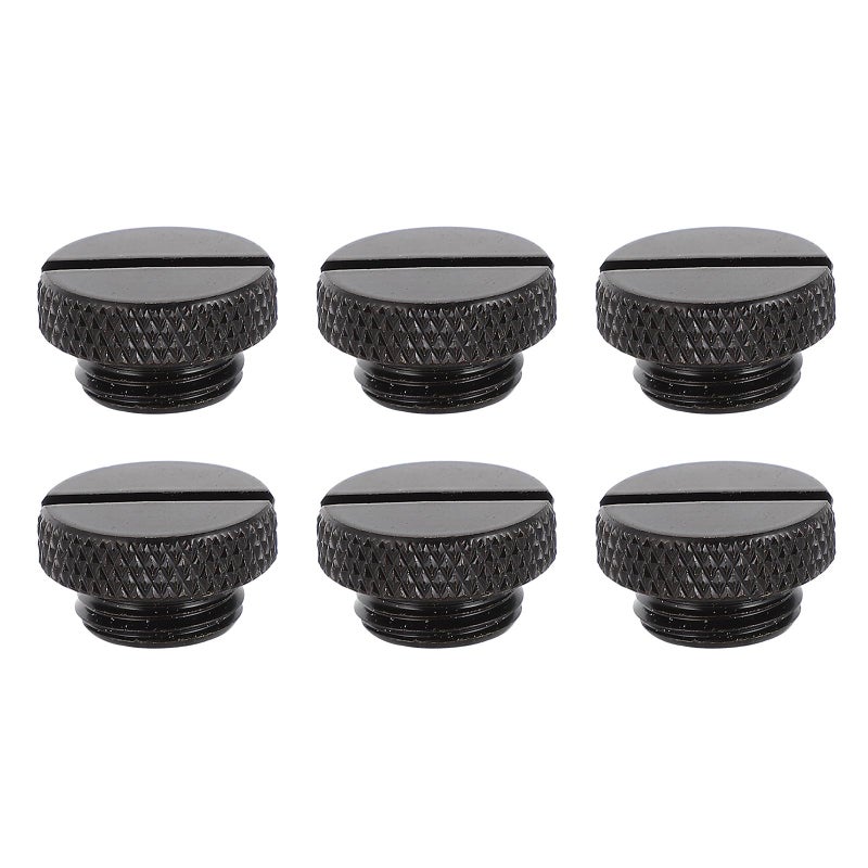 G1 4 Water Stop Plug Fittings 6 Pcs Black Hand Tightened Caps for PC Liquid Cooling System - Image 2