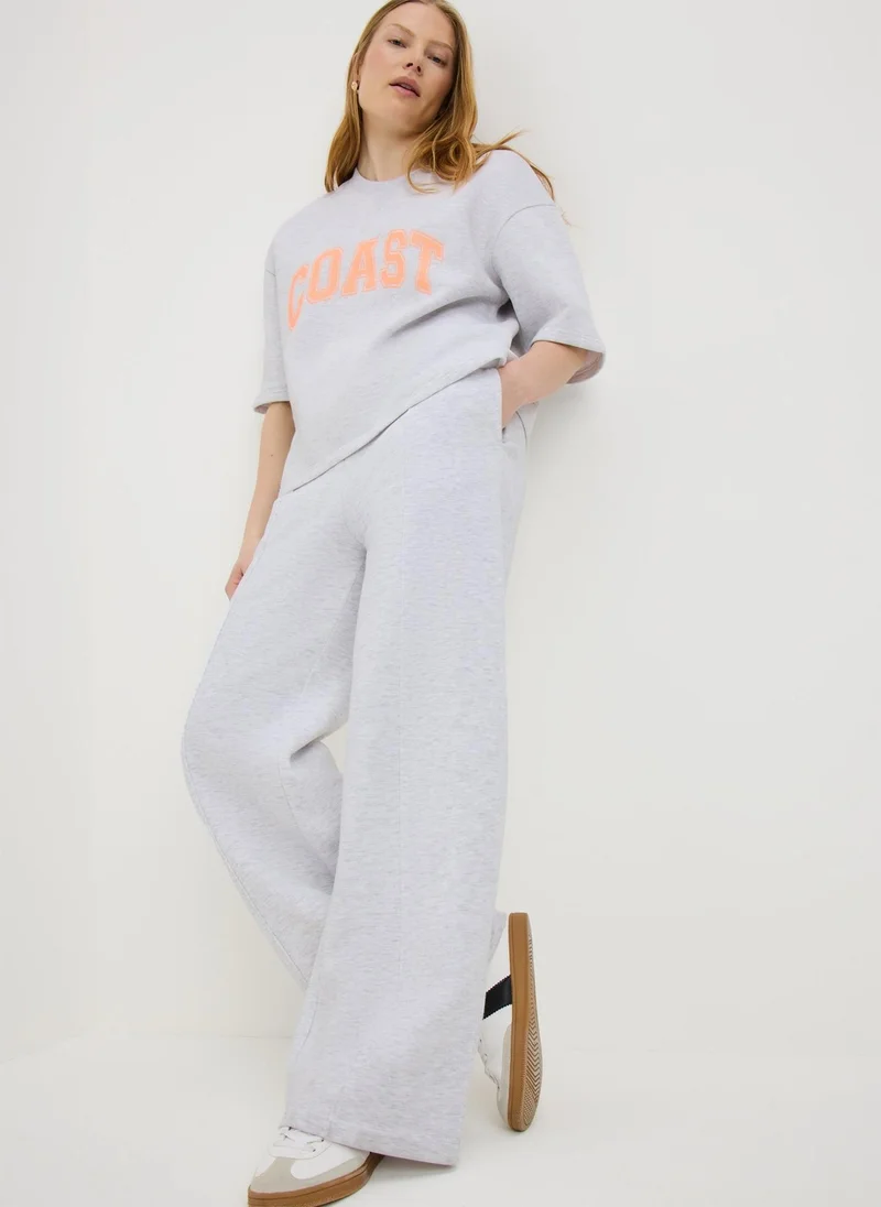 Grey Marl Wide Leg Jogging Bottoms