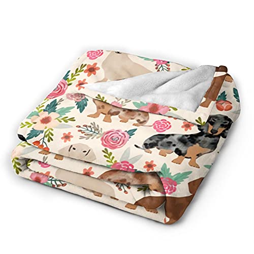 Majoug Cute Dachshund Pattern Sausage Pattern Throw Blanket Soft Lightweight Cozy Premium Flannel Warm Bed Blanket for Bedroom Living Couch All Seasons 60"X50" - Image 2