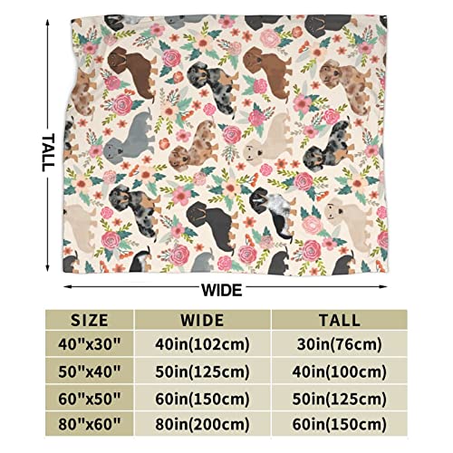 Majoug Cute Dachshund Pattern Sausage Pattern Throw Blanket Soft Lightweight Cozy Premium Flannel Warm Bed Blanket for Bedroom Living Couch All Seasons 60"X50" - Image 3