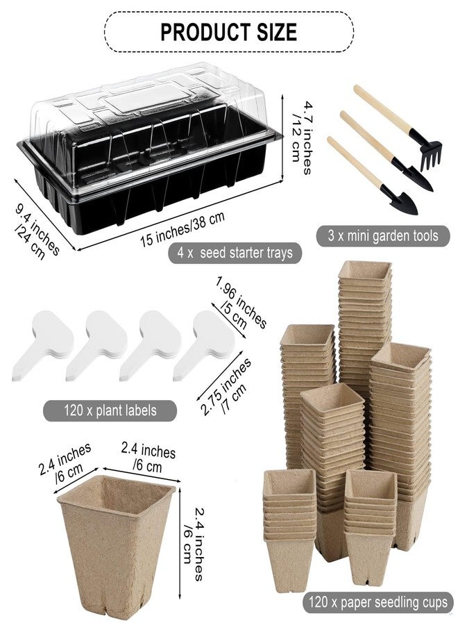 Aodaer 247 Pack Seed Starter Kit Including Peat Pots for Seedlings Seed Starter Tray with Plant Labels, Tool, Plastic Growing Trays Germination Tray Paper Seedling Cups for Indoor Outdoor Garden - Image 2