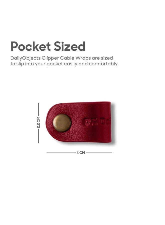 DailyObjects Clipper Cable Wrap for Cables/Chords/Wires | Wire Winder, Headphones Holder, Mini Clip Organiser | Made, Dry-Milled Leather | (Multicolor) - Set of 4 - Image 5