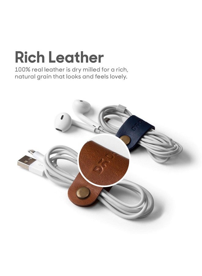 DailyObjects Clipper Cable Wrap for Cables/Chords/Wires | Wire Winder, Headphones Holder, Mini Clip Organiser | Made, Dry-Milled Leather | (Multicolor) - Set of 4 - Image 3