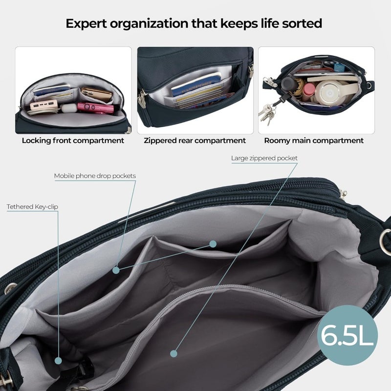 womens Anti-theft Classic North/South Crossbody Bag Cross Body Bag - Image 4