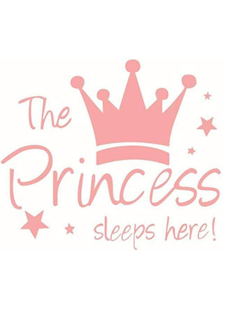 Gonice Pink Princess Crown Wall Sticker Little Girl Bedroom Wall Sticker Little Girl Bedside Wall Sticker PVC Waterproof Wall Sticker Give Kids  - Image 1