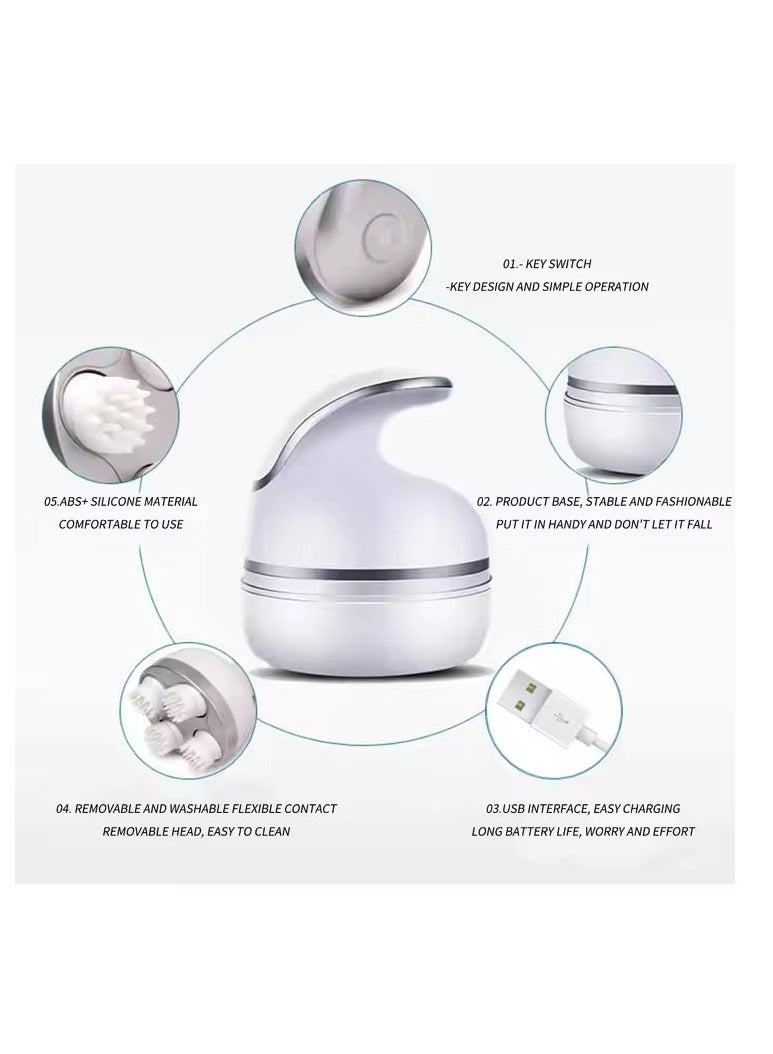 Electric Scalp Massager with Heating | 88 Kneading Nodes for Deep Cleansing & Hair Growth | 3 Speeds & 2 Massage Heads | Portable Body Massager - Image 5