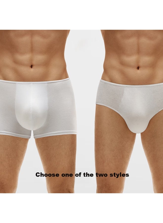 Bananain Men's Disposable Underwear Eo Sterilization Cotton Crotch 7a Antibacterial Lightweight Breathable Travel Daily Throwaway Underpants Flat Angle 7 Pack - Image 3