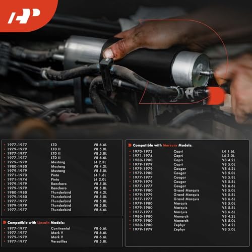 A-Premium Fuel Filter Compatible with Ford F-100, F-150, F-250, F-350, Mustang, E-100, E-150, E-250, E-350, Bronco, Custom, Fairmont, Granada, LTD, Pinto, Ranchero, Thunderbird & Lincoln & Mercury - Image 3