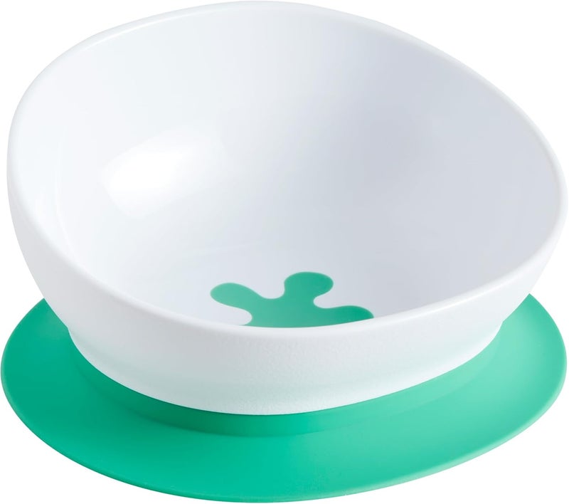 doddl Toddler and Baby Suction Bowl Ergonomic Toddler Dishes for Self Feeding 13 Year Olds Dishwasher Safe BPA Free White  Aqua - Image 1