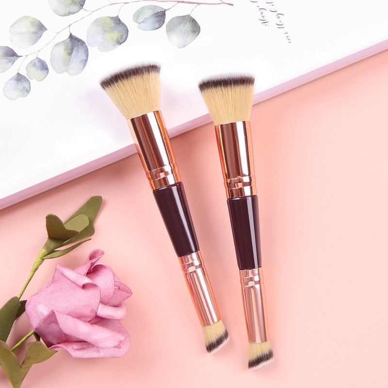 Starlight Double Head Foundation Brush Flat Head Bb Cream Foundation Makeup Brush Slant Head Repair Concealer Brush Beauty Makeup Tools - Image 2