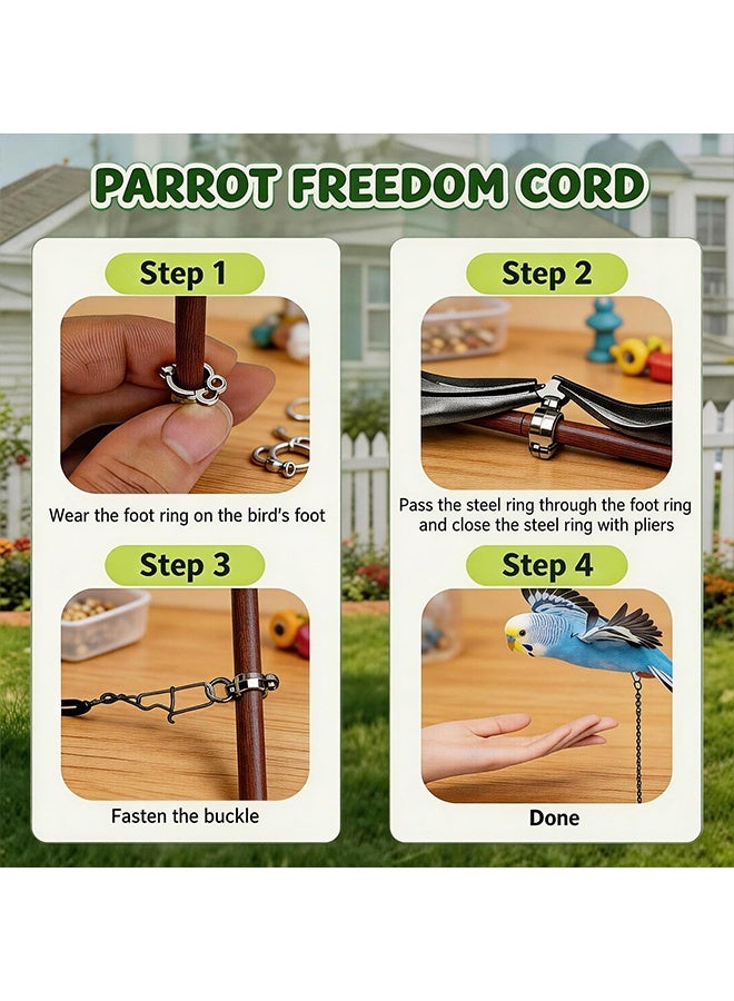 1 Pc 3-Meter Lightweight Bird Leash with Size 4 Foot Loop, Outdoor Training Lead for Small Pet Birds, Suitable for Budgies & Larks - Image 4