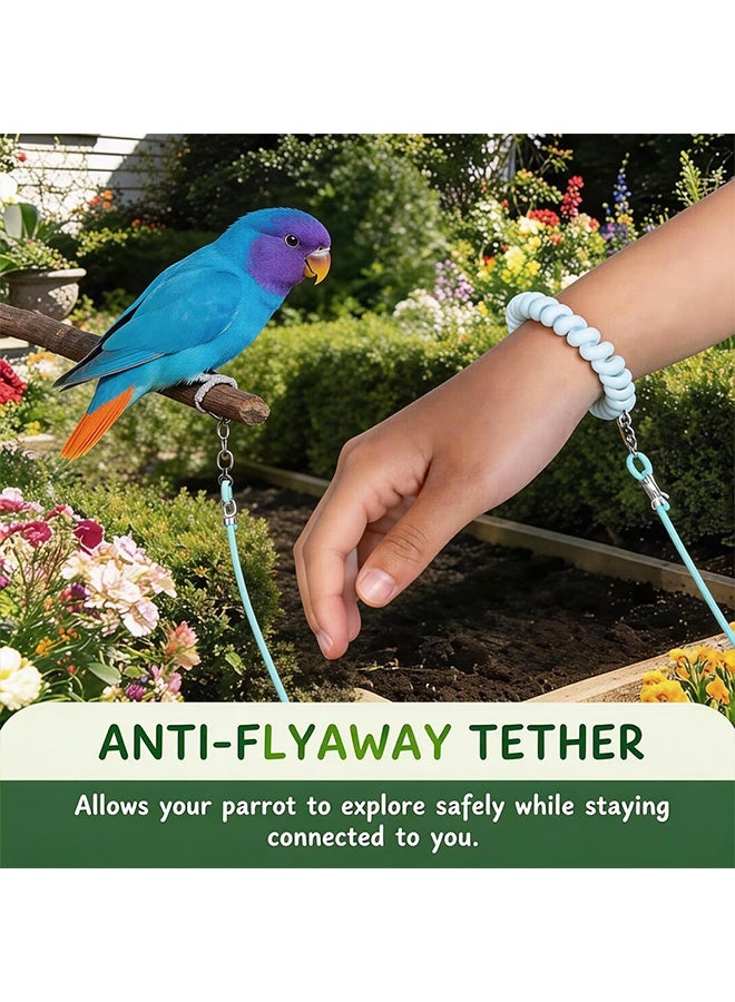 1 Pc 3-Meter Lightweight Bird Leash with Size 4 Foot Loop, Outdoor Training Lead for Small Pet Birds, Suitable for Budgies & Larks - Image 3