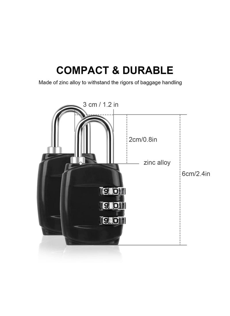 SYOSI - Luggage Locks Combination Padlocks, 3 Digit Combination Padlock Codes with Alloy Body Mini Small Combination Lock Trolley Luggage Padlock Gym Lockers Travel Bag Suit Case Bike Locks (4 pcs) - Image 1