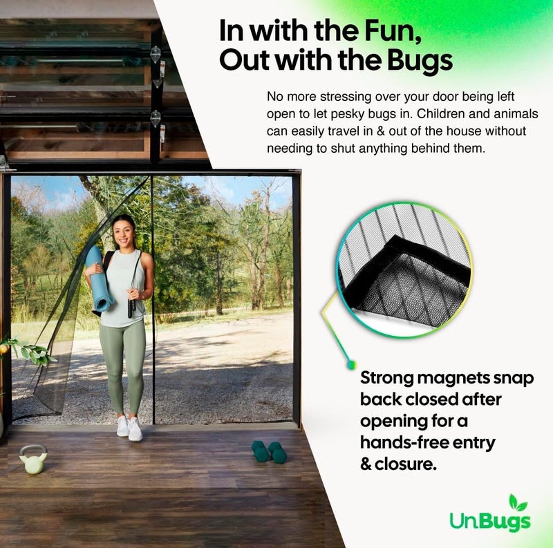 iGotTech UnBugs Garage Screen Doors for 1 Car Garage - Fits Single Garage Doors up to 8 Feet Wide x 7 Feet Tall MAX - Pet & Kid Friendly, Self-Closing - Hands Free Magnet Closure Keeps Bugs Out & Breeze in - Image 3