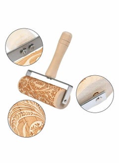 Y&D Embossing Rolling Pin, Wooden 3D Rose Flower Pattern Embossed Engraved Roller Fondant Cake Dough Biscuit Baking Housewarming Gift for Kids Cookies Crusts Pies & Pastry Clay Crafts  - Image 3