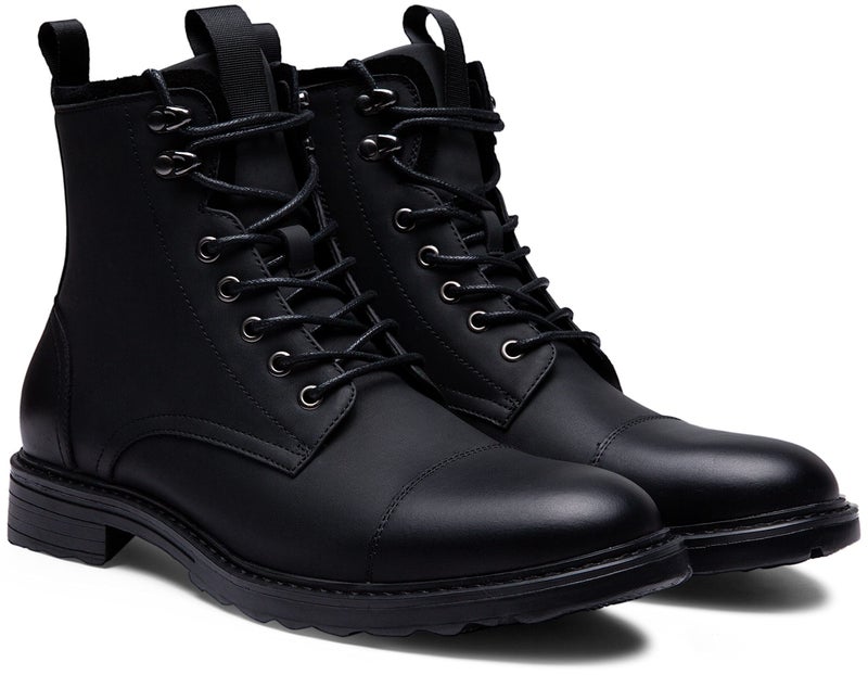 Vostey Mens Boots Motorcycle Casual Boots for Men Zipper Fashion Chukka Boots Mens(BMY8033A Black 11) - Image 3