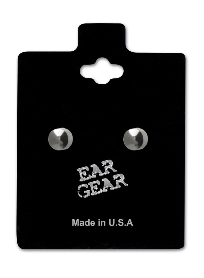 EAR GEAR Surgical Stainless Steel 316L 4mm Bezel Traditional Ball Earrings USA - Image 1