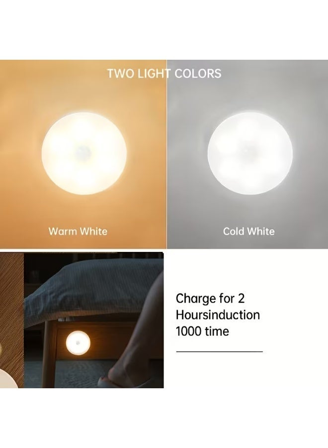 Motion Sensor LED Night Light with Remote Control & Timer Mode – USB Rechargeable Under Cabinet Light for Kitchen, Staircase, Bedroom, Closet & Wardrobe – White, Warm & Natural Light - Image 4