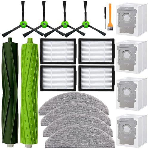 Tivcroxs Replacement Parts Accessories for iRobot Roomba Combo i5, i5+, j5, j5+ Robot Vacuum Cleaner, 1 Set of Roller Brush & 4 Filters & 4 Mop Pads & 4 Vacuum Bags & 4 Side Brushes - Image 1