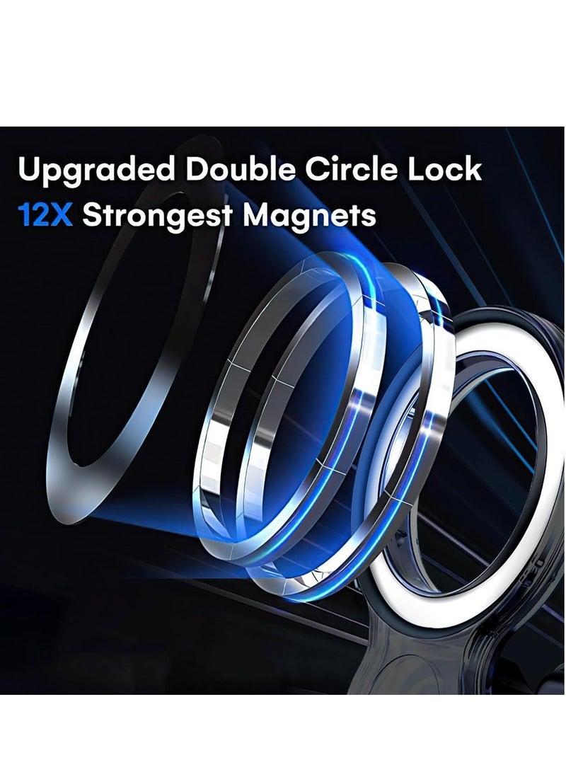 حامل هاتف مغناطيسي للسيارة [12 مغناطيس الأقوى] حامل هاتف مغناطيسي لفتحة التهوية في السيارة [دوران 360] لهاتف آيفون 15 14 13 12 برو ماكس ميني - Image 3