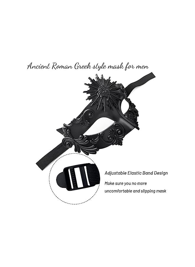 The Bros Masquerade Mask for Men - Roman Greek Mask - Venetian Half Face Mask, for Mascarade Ball Mardi Gras and Cosplay Mardi Party  - Image 3