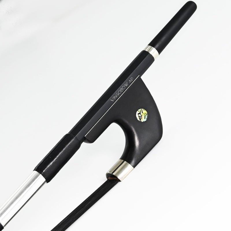 VINGOBOW German Style Carbon Fiber Upright Double Bass Bow 3/4 Size 100BGB Professional Level Parisian Eyes Ebony Frog Deep Powerful Tone Black Horse Hair Pernambuco Performance Warm Tone - Image 1