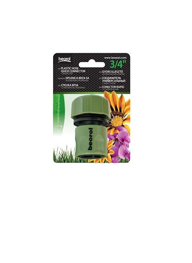 Beorol Beorol-Garden Plastic Hose Quick Connector With Water Stop 3/4 Inch  - Image 3