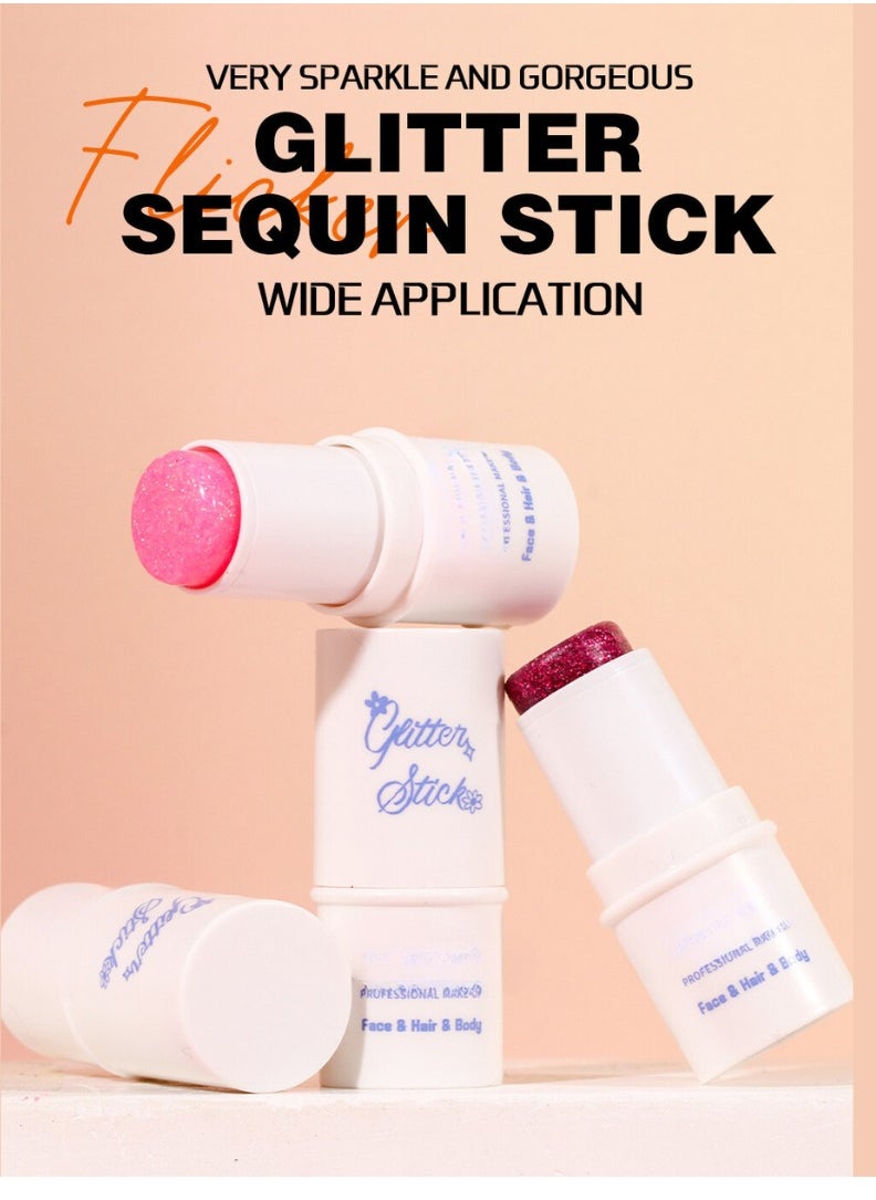 Mei Lifestyle Mermaid Sequins Chunky Glitter Gel Stick Festival Liquid Eyeshadow & Body Glitter for Women & Girls  - Image 2