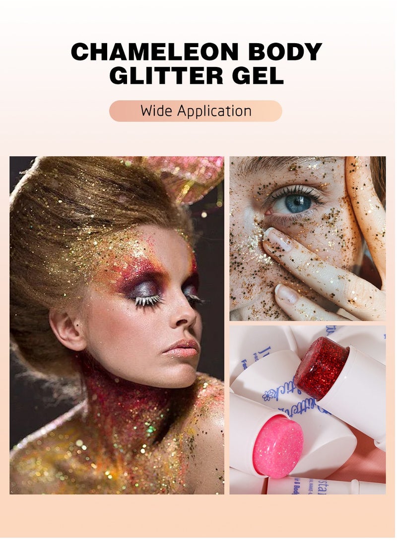 Mei Lifestyle Mermaid Sequins Chunky Glitter Gel Stick Festival Liquid Eyeshadow & Body Glitter for Women & Girls  - Image 5