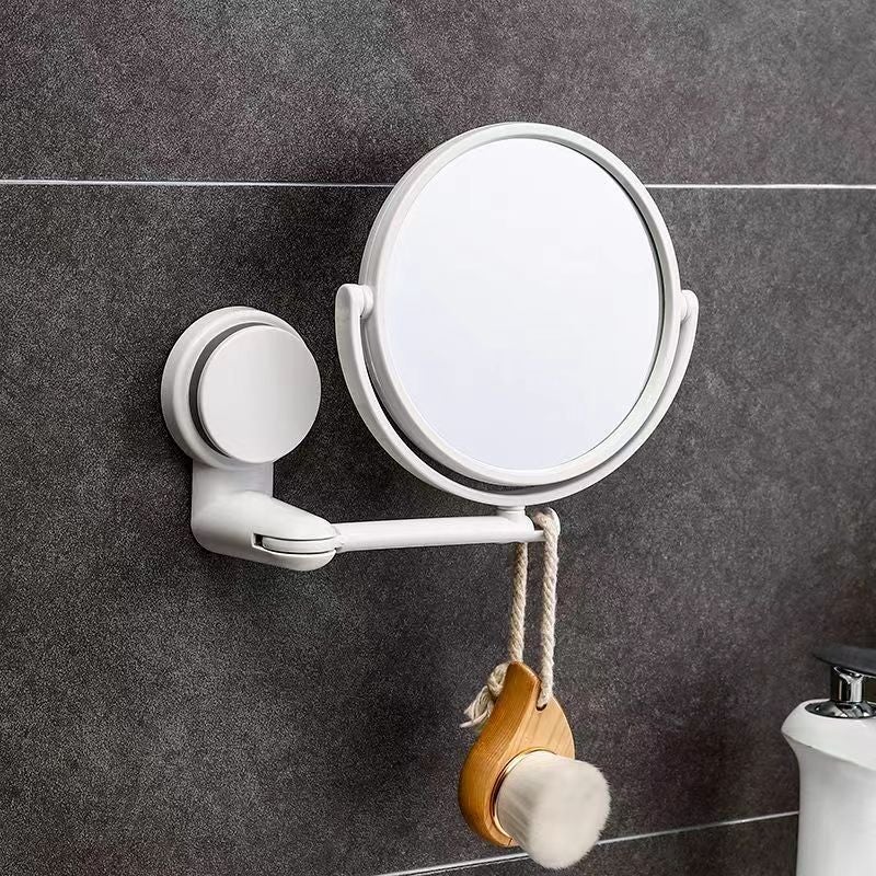 Bathroom mirror wall-mounted small mirror punch-free bathroom mirror student dormitory mirror folding dressing mirror(Double-sided makeup mirror) - Image 2