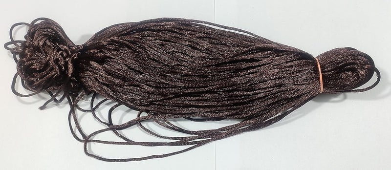 OMX 2.5 MM, 60 to 75 Mtr, Thick Malai Macrame Cord/Malai Dori/Silk Macrame, Bugtail Satin Cord Shamballa Beading Kumihimo String (Dk Brown) - Image 2