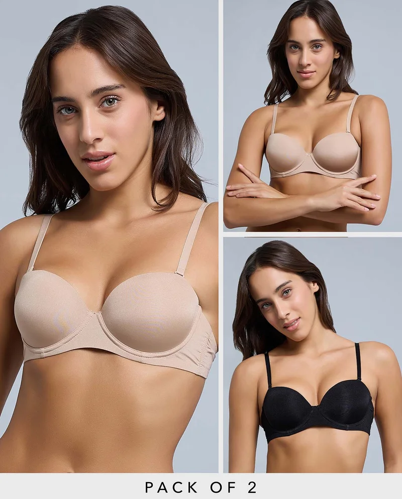 R&b 2 Pack Push-Up Strapless Bras