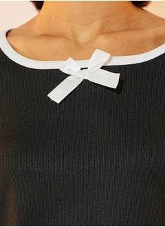Take Two Contrast Edge Ribbed Crop Top & Maxi Skirt Co-Ords  - Image 3