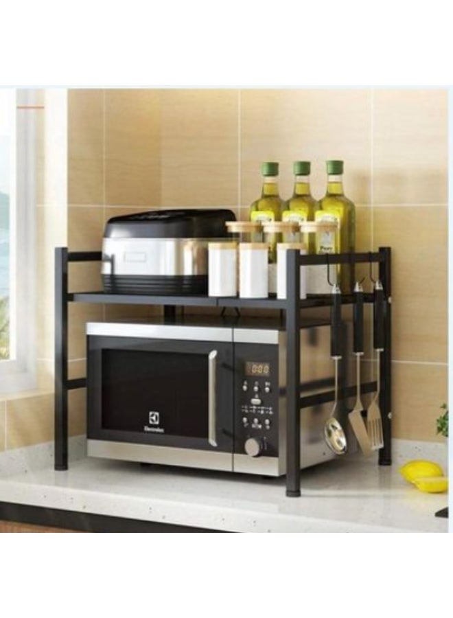 AGM METAL Metal Microwave Stand | Sturdy Kitchen Organizer with Space-Saving Design | Black Color - Image 3