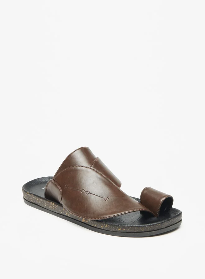 LBL by Shoexpress Men Solid Slip-On Arabic Sandals with Toe Loop