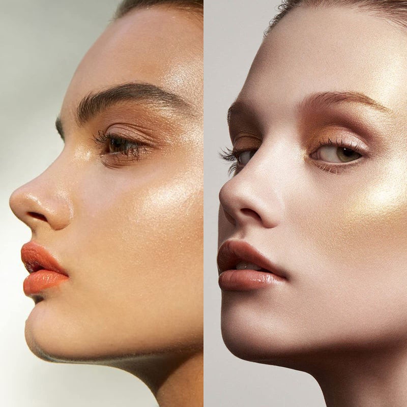 LSxia Highlighter Makeup Palette Shimmer Contour Palette Powder for Brighten Face Contour Gold Cheek Highlight Makeup, Long Lasting Highlighter Powder with Mirror for Illuminator Makeup (BEIGE GOLD) - Image 4
