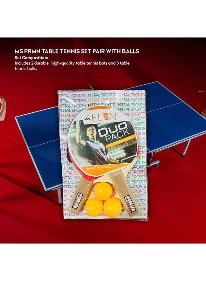 Elan Premium Table Tennis Set Pair with Balls – 2 Player Ping Pong Paddle Set with Table Tennis Balls for Training and Recreational Play - Image 4