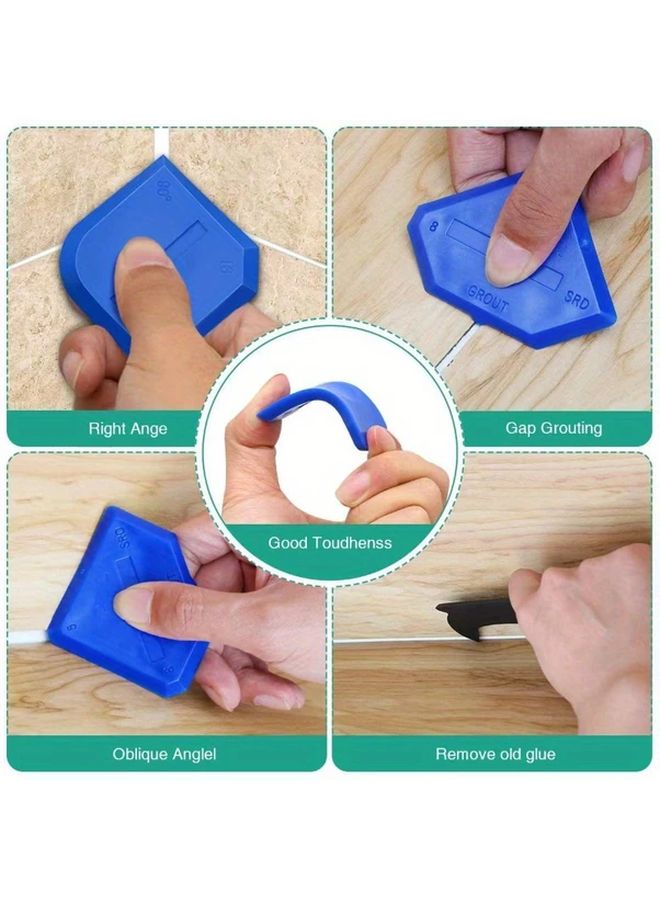 5 In 1 Silicone Caulking Toolkit With 9 Replaceable Pads For Sealant Work Durable Plastic LH081 - Image 2