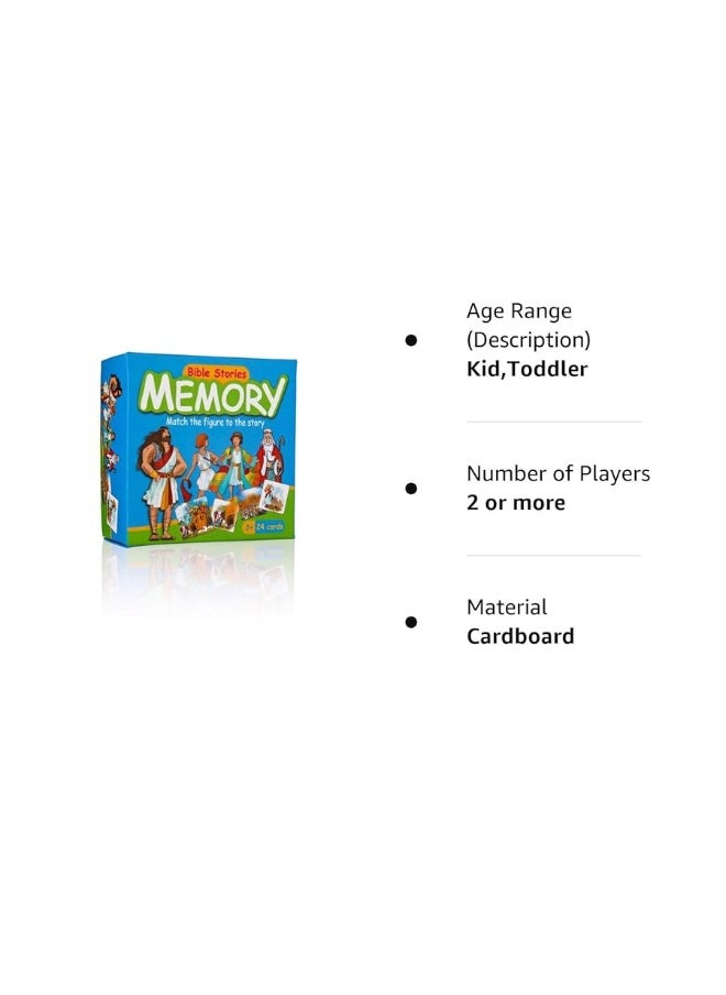 biblical world Bible Stories Memory Game - Old Testament Activity Card Game for Kids & Toddlers. Best Known Biblical Stories and Figures in 24 Educational Cards Playset.  - Image 2