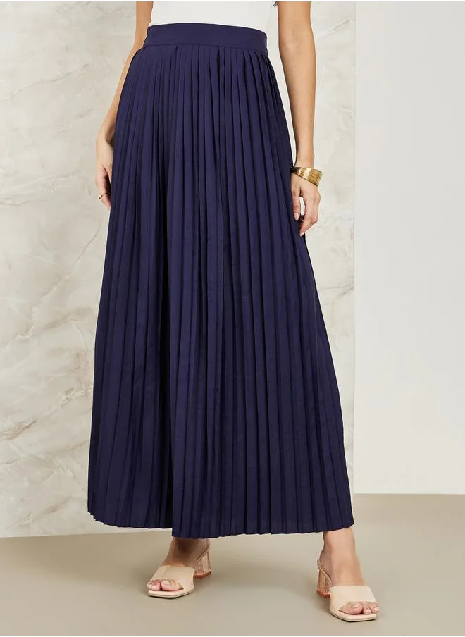 ستايلي Pleated Flared Maxi Skirt
