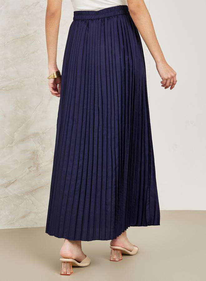 Styli Pleated Flared Maxi Skirt  - Image 4
